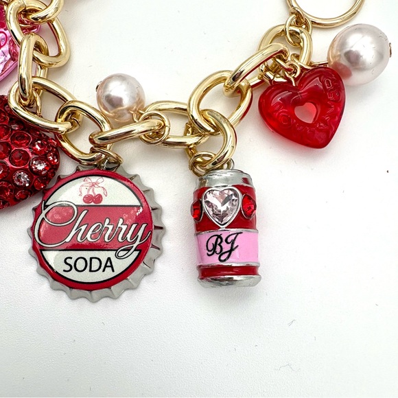 BETSEY JOHNSON Cherry Soda Charm Bracelet + Mismatch Drop Earrings 🍒💋 - Picture 11 of 15